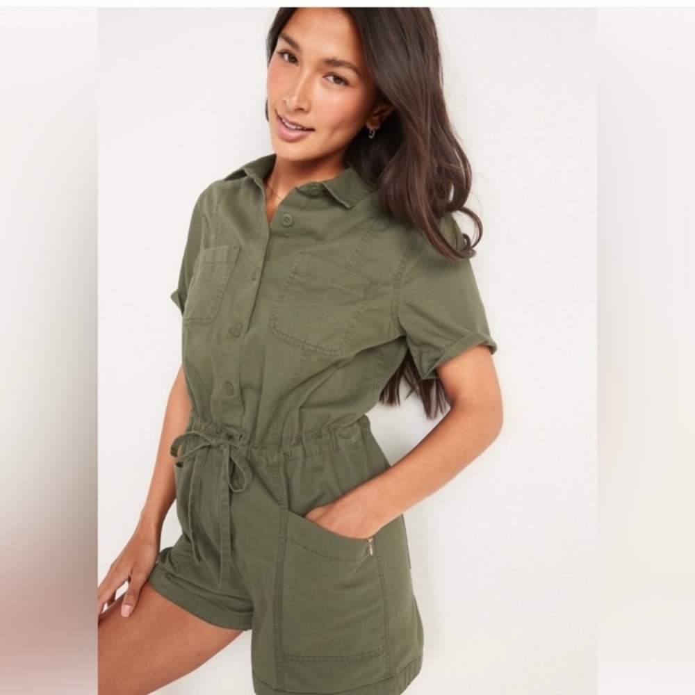 Old Navy gold utility romper